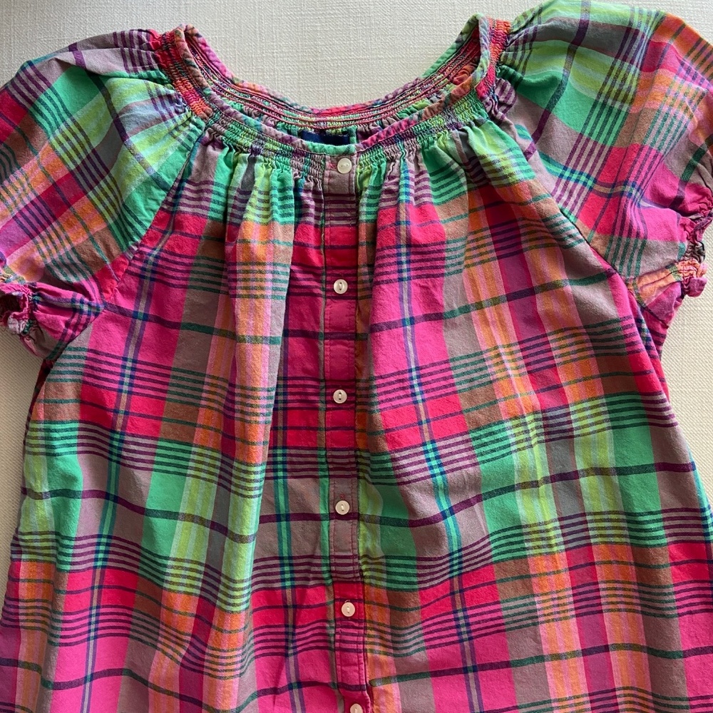 Ralph Lauren Girl's Plaid Blouse; Size Girl's 12
